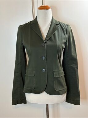 Theory Olive Green Tailored Blazer Jacket 6